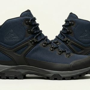 Kaanthi Apex Trek Mid GTX hiking boots in Midnight Navy with rugged all-terrain outsole